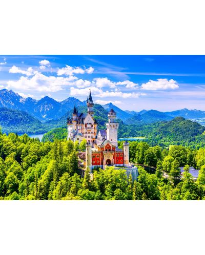 Puzzle Enjoy de 1000 de piese -Castelul Neuschwanstein în vara, Germania - 2